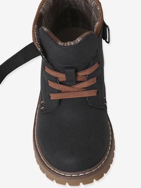 Boots enfant garçon synthétique à scratchs noir 4 - vertbaudet enfant 