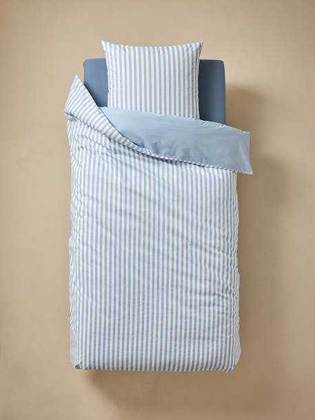 Parure housse de couette + taie d'oreiller enfant PÔLE NORD, avec coton recyclé bleu océan 7 - vertbaudet enfant 