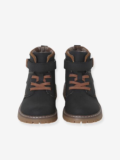 Boots enfant garçon synthétique à scratchs noir 6 - vertbaudet enfant 