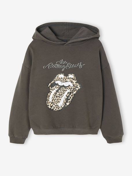 Sweat The Rolling Stones fille à capuche anthracite 2 - vertbaudet enfant 