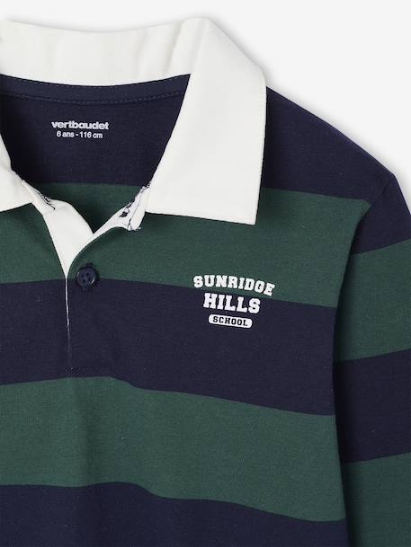 Polo rayé garçon gris chiné+marine+vert+vert d'eau 10 - vertbaudet enfant 