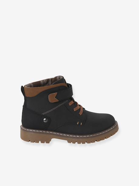 Boots enfant garçon synthétique à scratchs noir 7 - vertbaudet enfant 