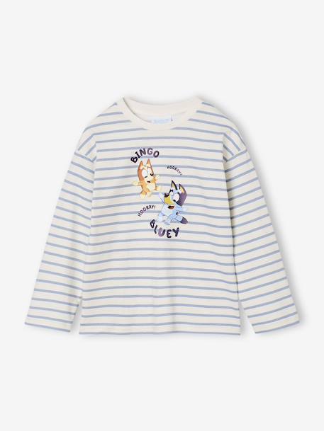 Tee-shirt mixte Bluey à manches longues rayé bleu 1 - vertbaudet enfant 