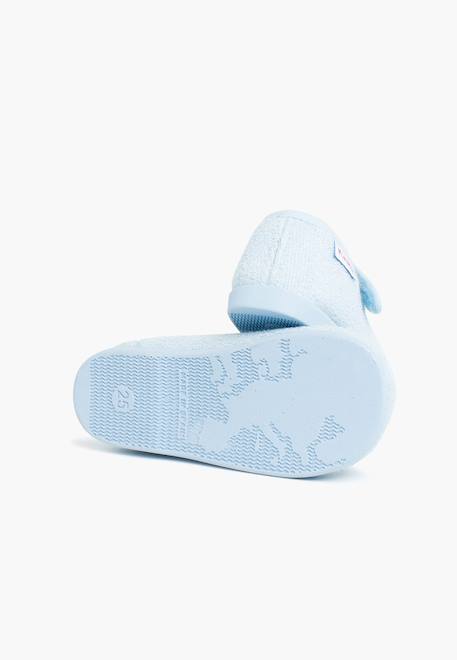 Chaussons babies en tissu éponge à scratch Ciel clair+Rouge 3 - vertbaudet enfant 