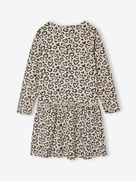 Robe imprimée fille manches longues beige poudré+rose 2 - vertbaudet enfant 