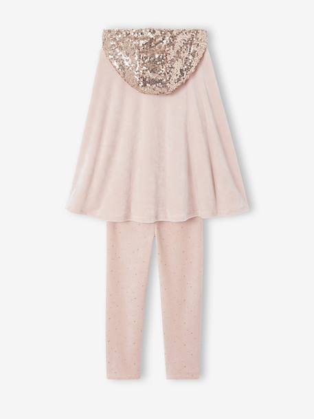 Ensemble Pyjama Fille Cape Sequins rose poudré 6 - vertbaudet enfant 
