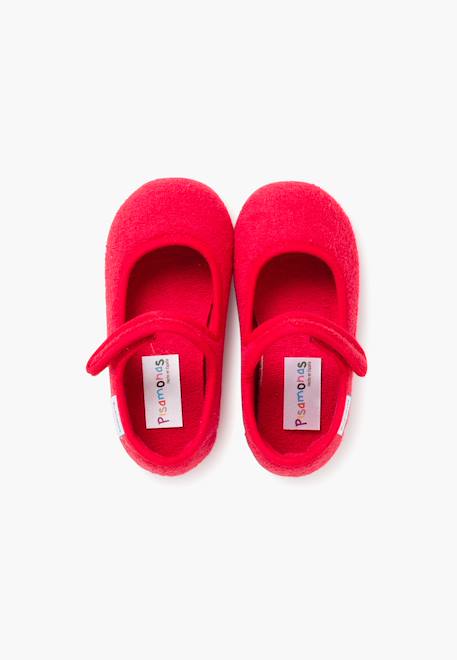 Chaussons babies en tissu éponge à scratch Ciel clair+Rouge 11 - vertbaudet enfant 