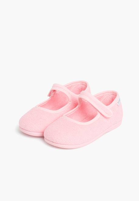 Chaussons babies en tissu éponge à scratch Rose 4 - vertbaudet enfant 