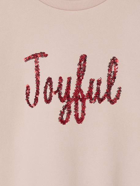 Sweat fille noël message en sequins rose poudré 7 - vertbaudet enfant 
