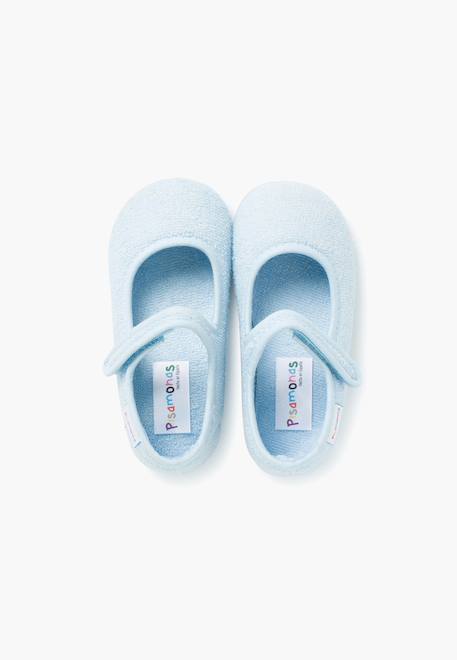 Chaussons babies en tissu éponge à scratch Ciel clair+Rouge 5 - vertbaudet enfant 