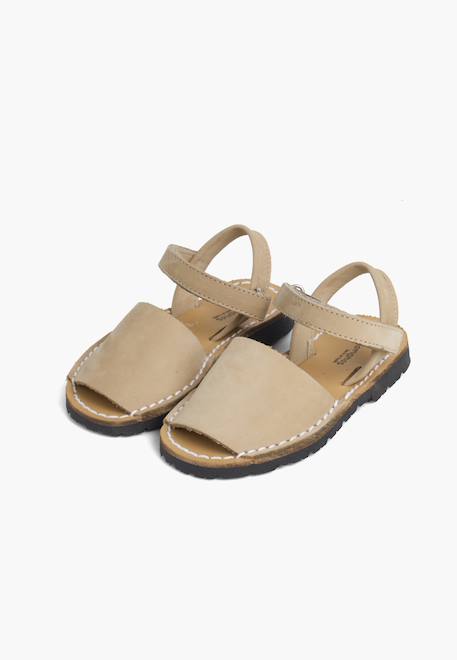 Sandales avarcas nubuck à scratch pour enfant Beige+Bleu denim+Taupe 4 - vertbaudet enfant 