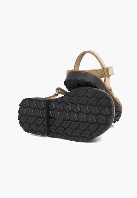 Sandales avarcas nubuck à scratch pour enfant Beige+Bleu denim+Taupe 3 - vertbaudet enfant 