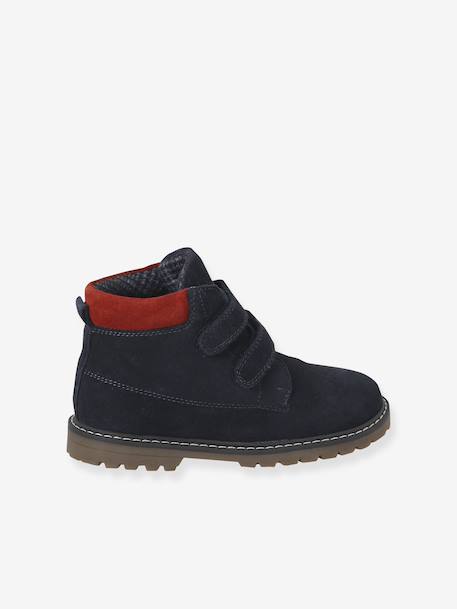 Boots enfant garçon cuir à scratchs marine 2 - vertbaudet enfant 