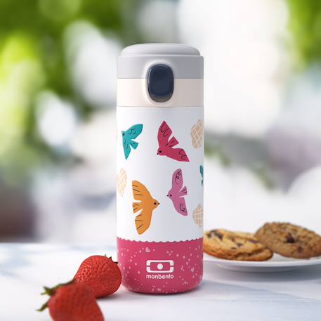 Gourde isotherme à bec verseur 360ml pop Bleu dino+Bleu infinity+Bleu wolf+Graphic papercut+Rose birds+Vert natural 14 - vertbaudet enfant 