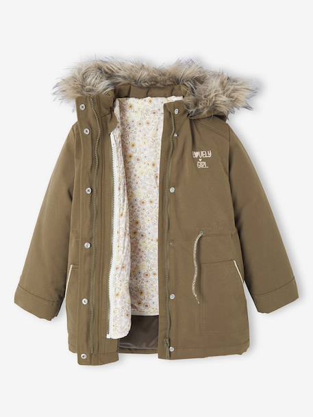 Parka fille 3 en 1 hiver à capuche kaki+PURPLE DARK+Vert+vert de gris 15 - vertbaudet enfant 