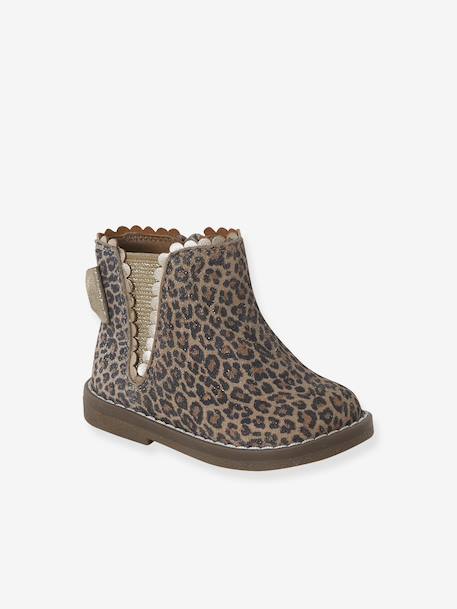 Boots bébé fille cuir zippées beige imprimé+bordeaux+CAMEL+marine+noir 3 - vertbaudet enfant 