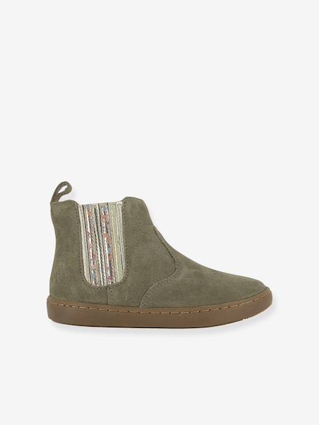 Boots en cuir Play New Shine kaki 4 - vertbaudet enfant 