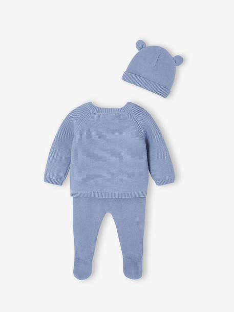 Ensemble naissance en tricot bleu glacier 8 - vertbaudet enfant 
