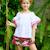 Ensemble été   blouse   & jupe short  et Blanc rose kaki 2 - vertbaudet enfant 