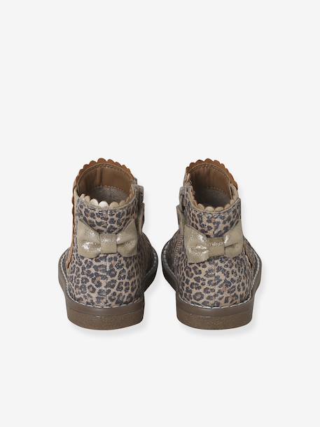 Boots bébé fille cuir zippées beige imprimé+bordeaux+CAMEL+marine+noir 8 - vertbaudet enfant 