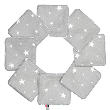Lingettes bébé lavables en  coton 8 pièces stella Blanc+Bleu+Bleuet imprimé floral+Dinosaures, écru, vert+Écru+Eucalyptus, vert, gris+Gris clair+Melody, blanc imprimé minimaliste+Néo vintage imprimé floral, beige, blanc+Rouge+Safari, vert, gris, blanc+Sidonia, beige, écru, blanc 22 - vertbaudet enfant 