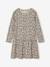 Robe imprimée fille manches longues beige poudré+rose 1 - vertbaudet enfant 