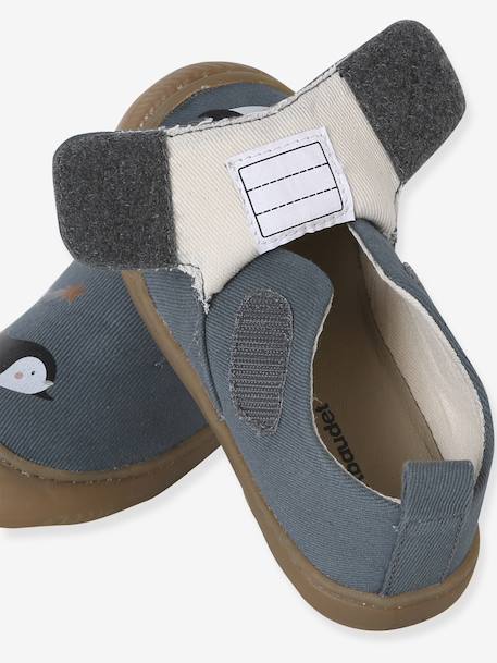 Chaussons à scratchs toile bébé bleu imprimé 6 - vertbaudet enfant 