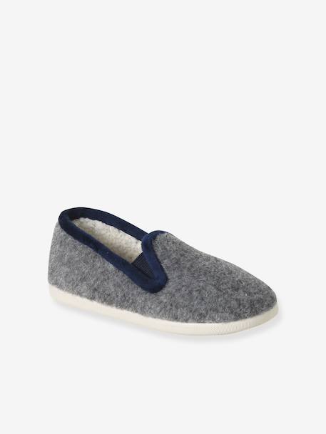 Chaussons velours élastiqués enfant - Fabriqués en France gris 2 - vertbaudet enfant 