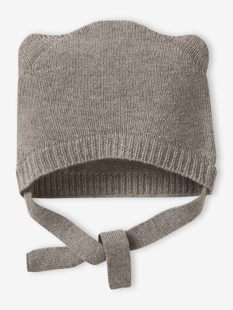 Kit naissance bonnet et chaussons laine et cachemire beige chiné 3 - vertbaudet enfant 