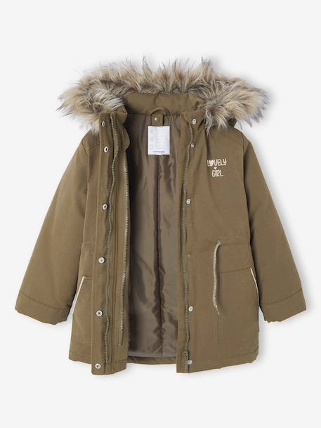 Parka fille 3 en 1 hiver à capuche kaki+PURPLE DARK+Vert+vert de gris 16 - vertbaudet enfant 