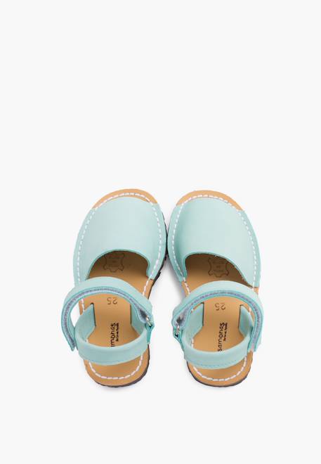 Sandales avarcas nubuck à scratch pour enfant Aigue-marine+Beige+Bleu denim+Bleu marine+Marron+Rouge+Taupe 5 - vertbaudet enfant 