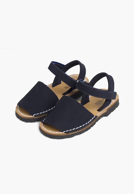 Sandales avarcas nubuck à scratch pour enfant Aigue-marine+Beige+Bleu denim+Bleu marine+Marron+Rouge+Taupe 22 - vertbaudet enfant 