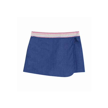 Ensemble été   blouse  & jupe short Rose bleu 4 - vertbaudet enfant 