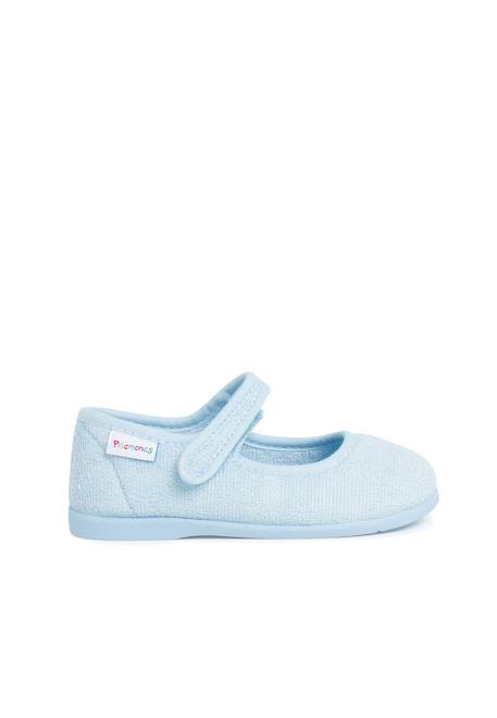 Chaussons babies en tissu éponge à scratch Ciel clair+Rouge 1 - vertbaudet enfant 
