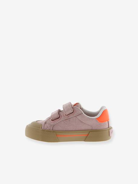 Baskets enfant cuir et contrast à scratchs blush+marine 4 - vertbaudet enfant 