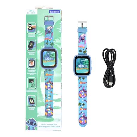 Montre Appareil Photo avec camera Stitch, Écran Tactile HD, Lecteur MP3, Podomètre, 5 Jeux Bleu 1 - vertbaudet enfant 