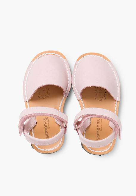 Sandales avarcas nubuck à scratch pour enfant Rose 5 - vertbaudet enfant 