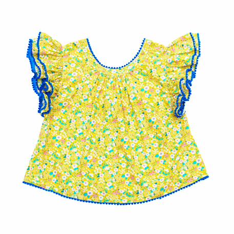 Ensemble été   blouse  fleurie & jupe short white Jaune blanc 4 - vertbaudet enfant 
