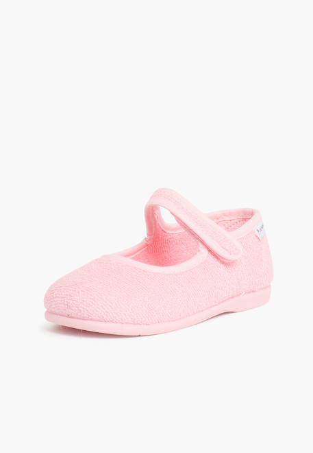 Chaussons babies en tissu éponge à scratch Rose 2 - vertbaudet enfant 