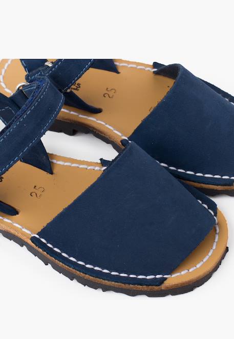 Sandales avarcas nubuck à scratch pour enfant Aigue-marine+Beige+Bleu denim+Bleu marine+Marron+Rouge+Taupe 18 - vertbaudet enfant 