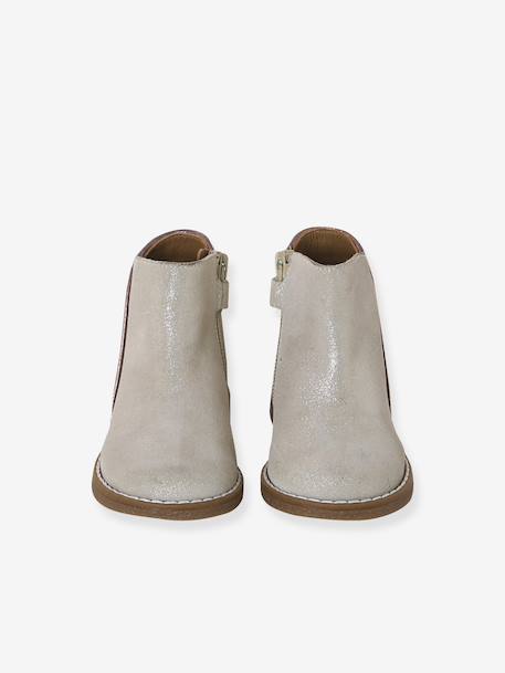 Boots bébé fille cuir zippées noir+or 9 - vertbaudet enfant 