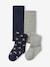 Lot 2 collants bébé fille uni et motifs fleurs bleu nuit 1 - vertbaudet enfant 