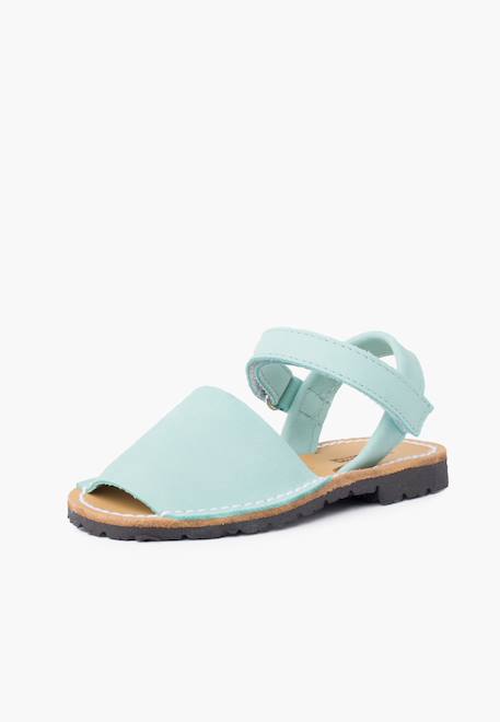 Sandales avarcas nubuck à scratch pour enfant Aigue-marine+Beige+Bleu denim+Bleu marine+Marron+Rouge+Taupe 2 - vertbaudet enfant 