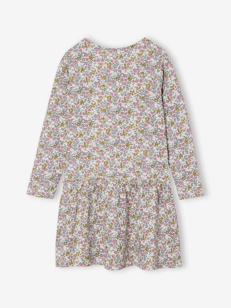 Robe imprimée fille manches longues beige poudré+rose 5 - vertbaudet enfant 