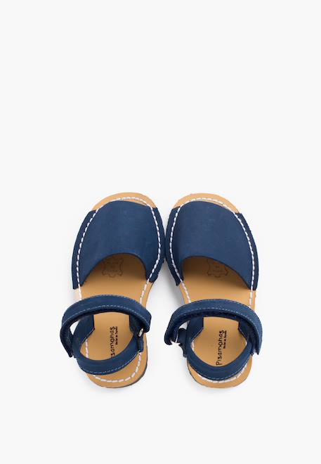 Sandales avarcas nubuck à scratch pour enfant Aigue-marine+Beige+Bleu denim+Bleu marine+Marron+Rouge+Taupe 17 - vertbaudet enfant 