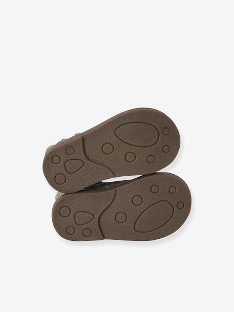 Boots bébé fille cuir zippées beige imprimé+bordeaux+CAMEL+marine+noir 7 - vertbaudet enfant 