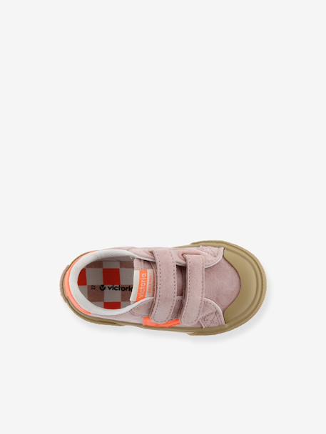 Baskets enfant cuir et contrast à scratchs blush+marine 5 - vertbaudet enfant 