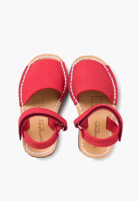 Sandales avarcas nubuck à scratch pour enfant Aigue-marine+Beige+Bleu denim+Bleu marine+Marron+Rouge+Taupe 34 - vertbaudet enfant 