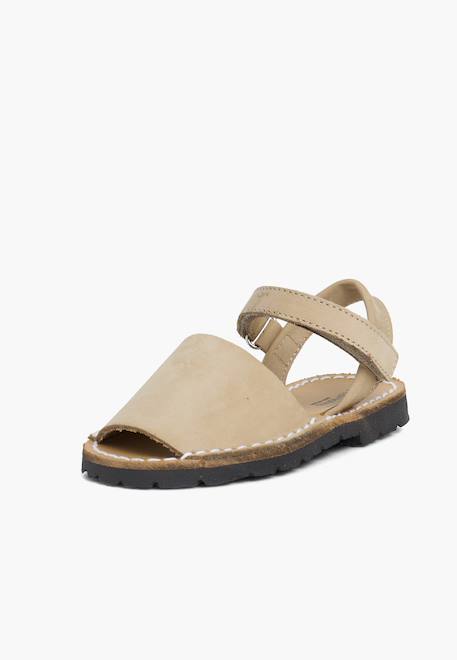Sandales avarcas nubuck à scratch pour enfant Beige+Bleu denim+Taupe 2 - vertbaudet enfant 