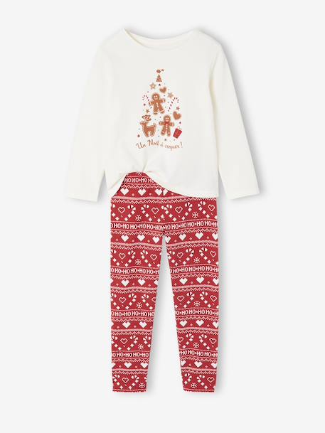 Ensemble Pyjama Fille Noël rouge 2 - vertbaudet enfant 